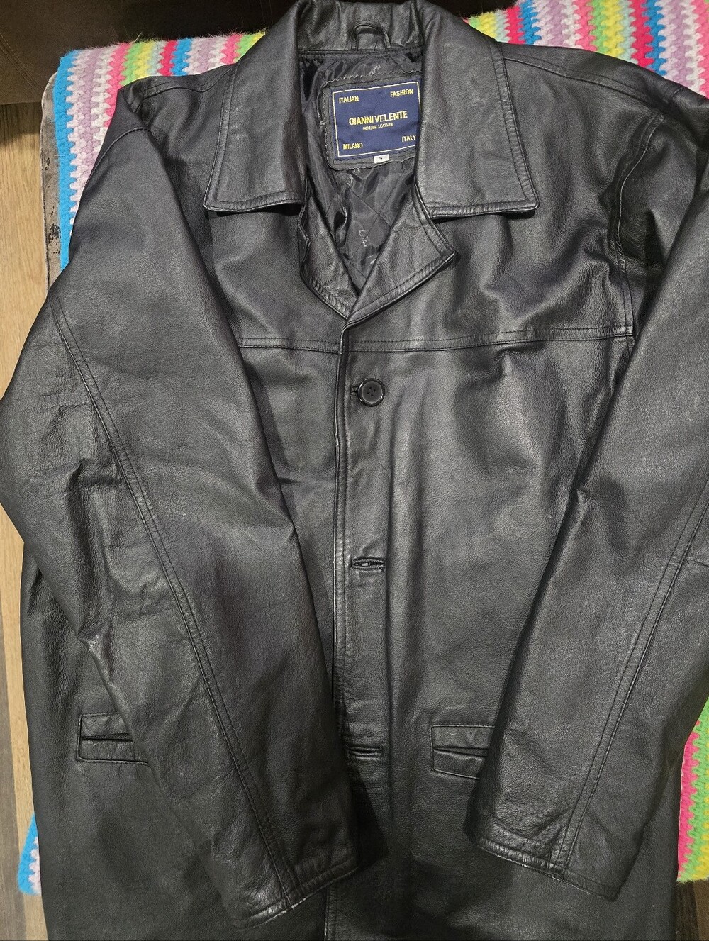 Men's Black Leather Coat